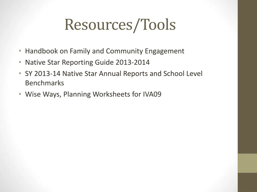 resources tools