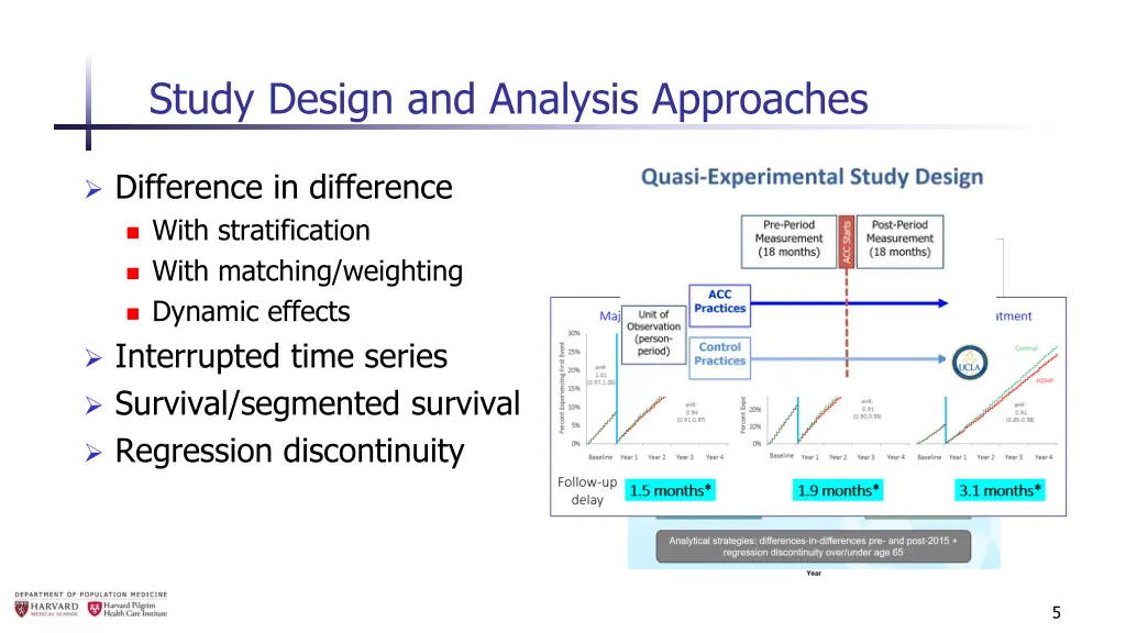 study design and analysis approaches