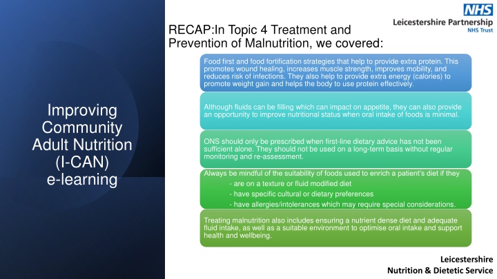 recap in topic 4 treatment and prevention