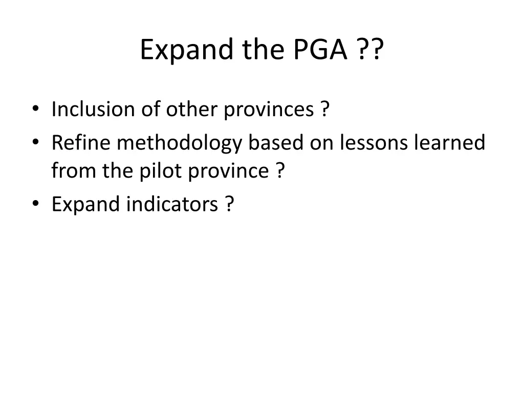 expand the pga