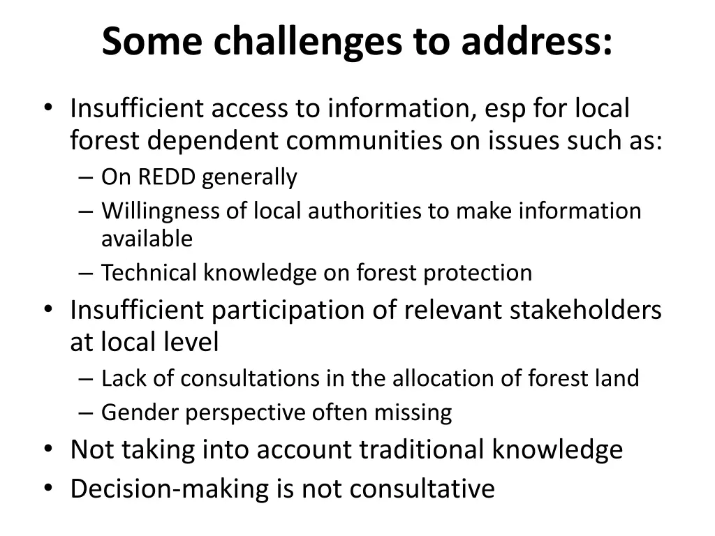 some challenges to address