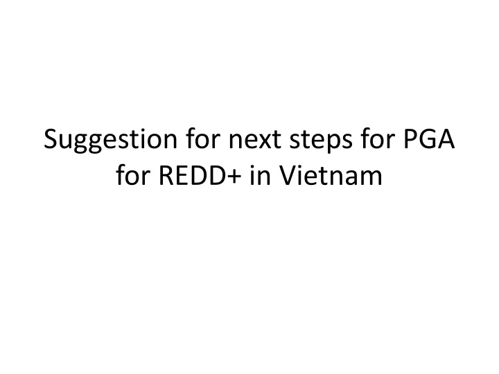 suggestion for next steps for pga for redd