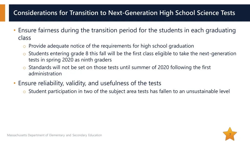 considerations for transition to next generation