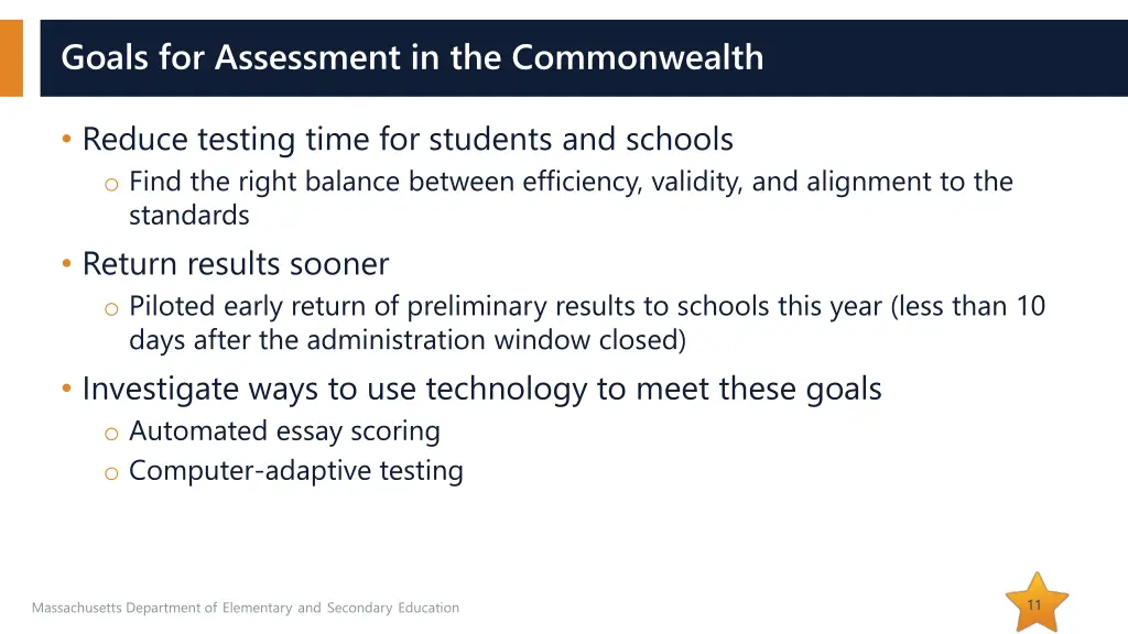 goals for assessment in the commonwealth