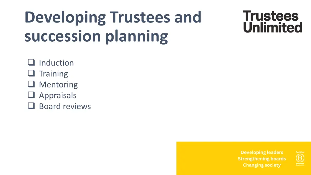 developing trustees and succession planning