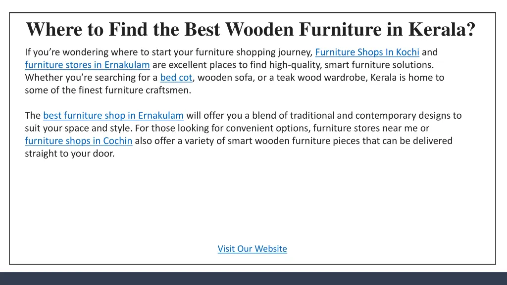 where to find the best wooden furniture in kerala