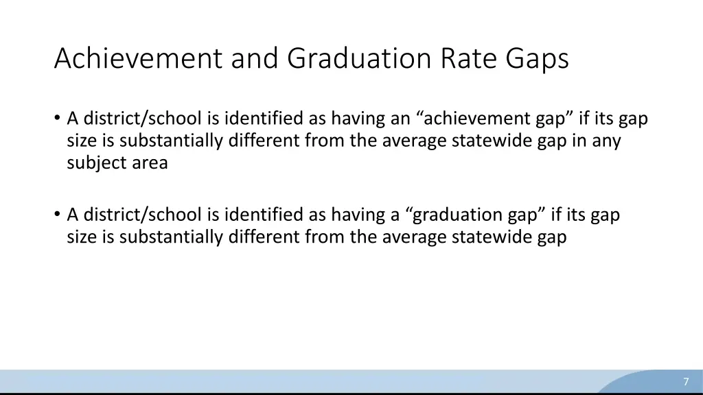 achievement and graduation rate gaps