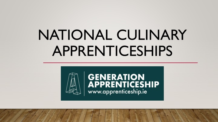 national culinary apprenticeships