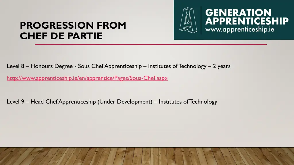 progression from chef de partie