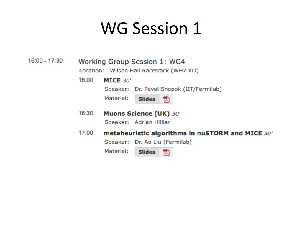 wg session 1