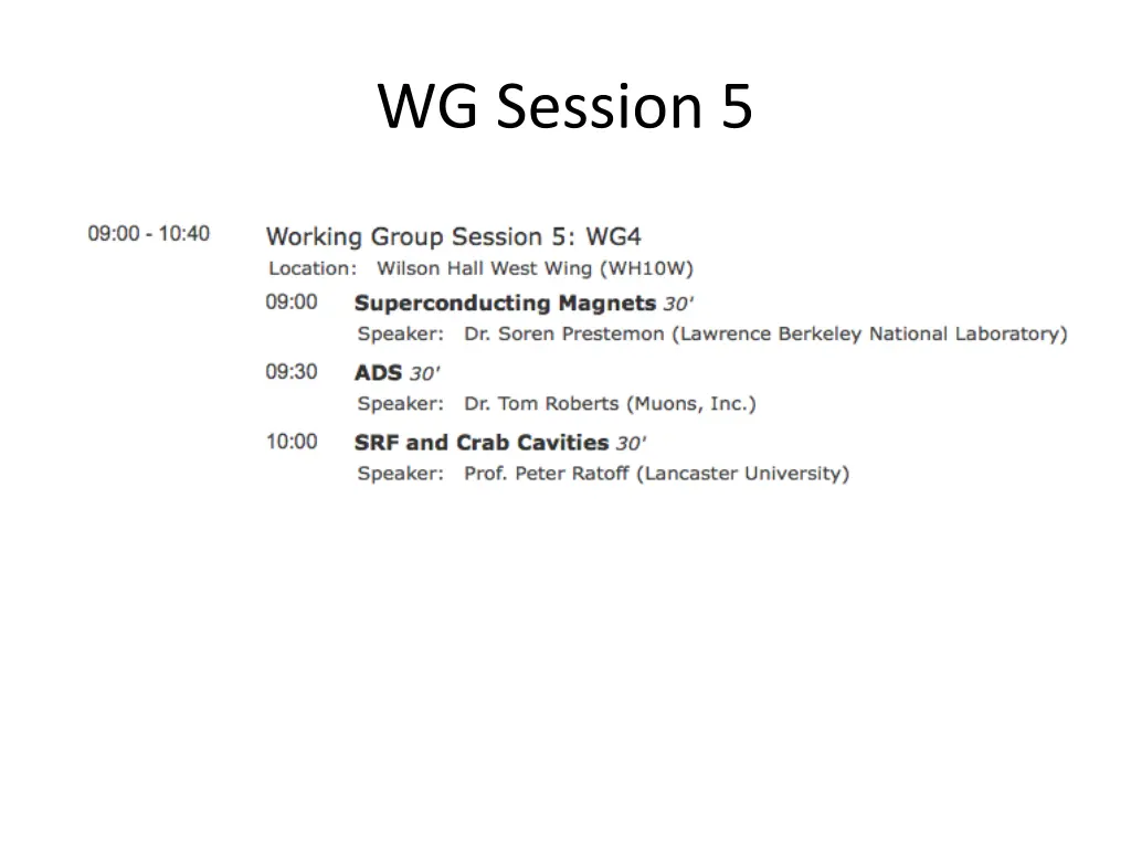 wg session 5