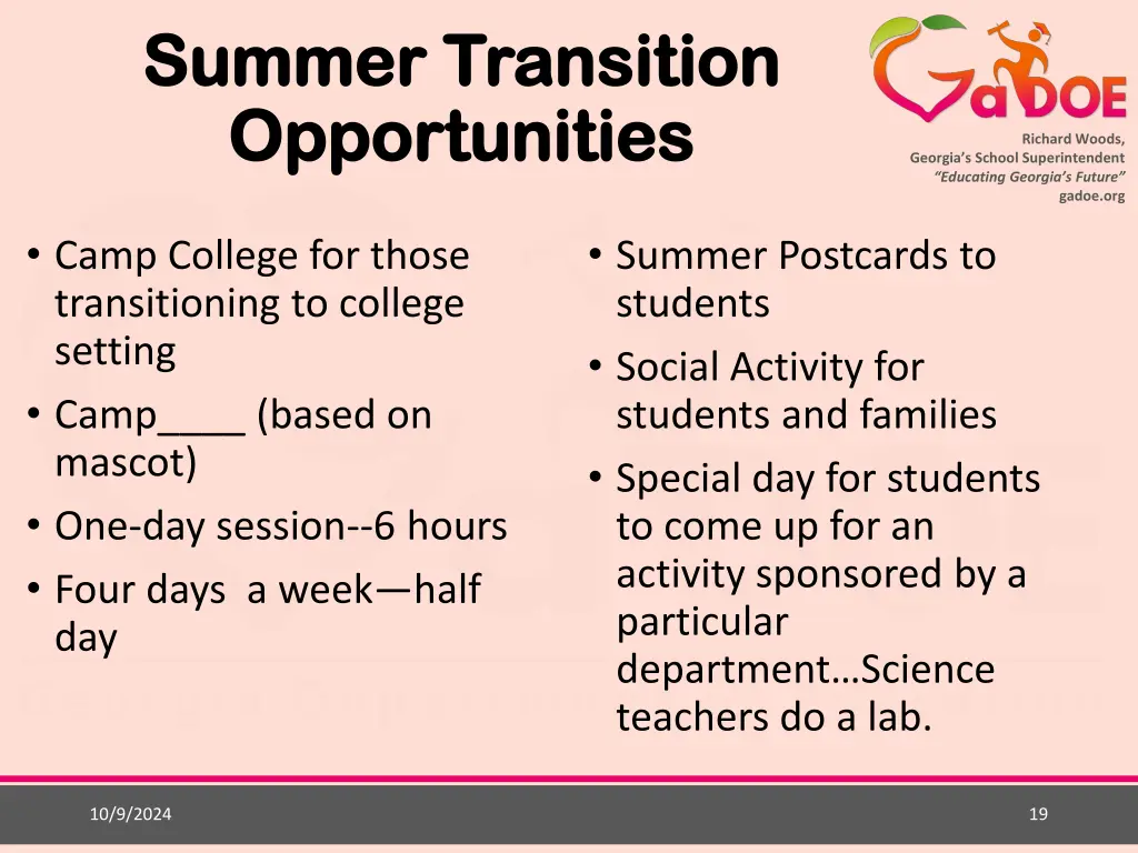 summer transition summer transition opportunities