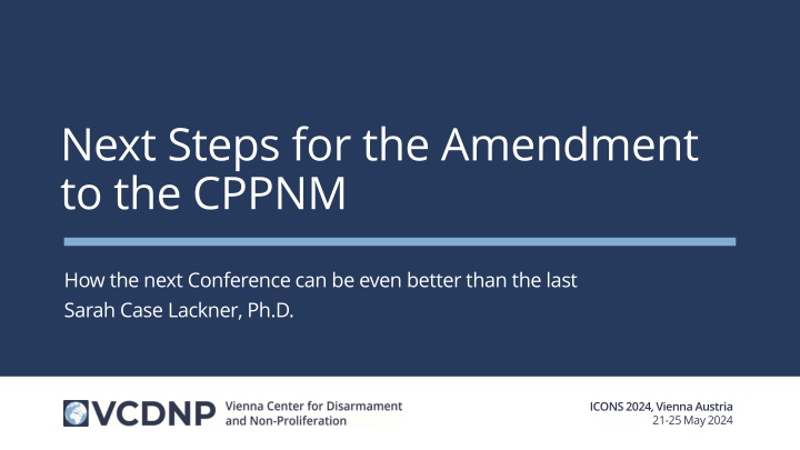 next steps for the amendment to the cppnm