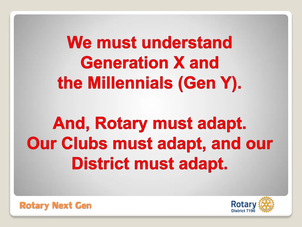 we must understand generation