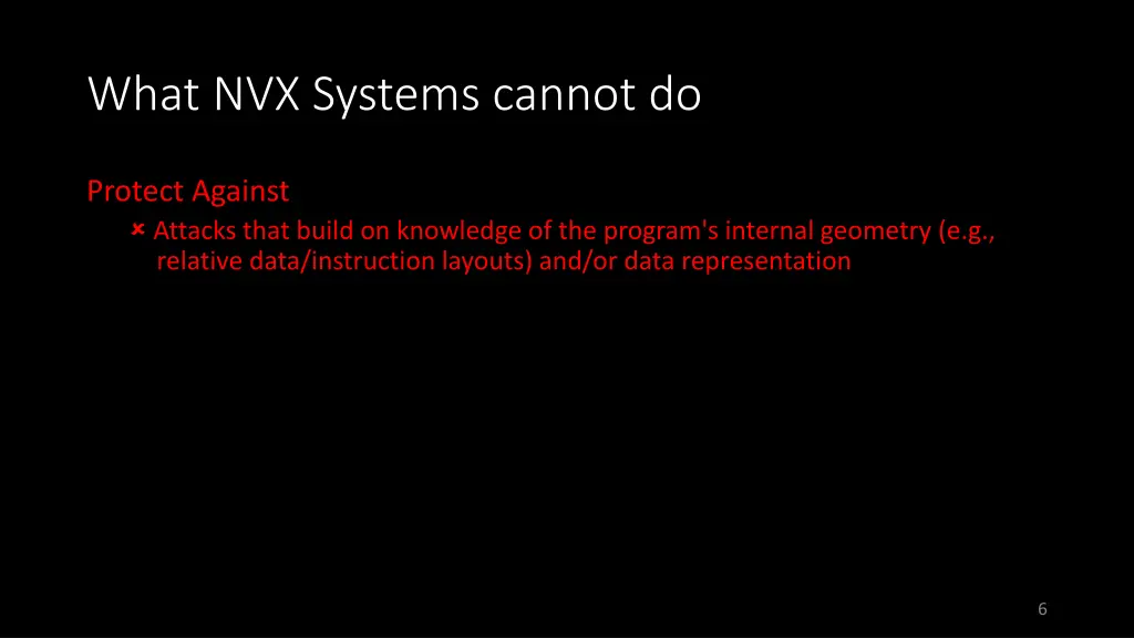 what nvx systems cannot do