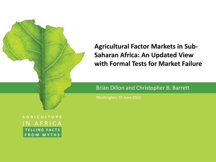 agricultural factor markets in sub saharan africa