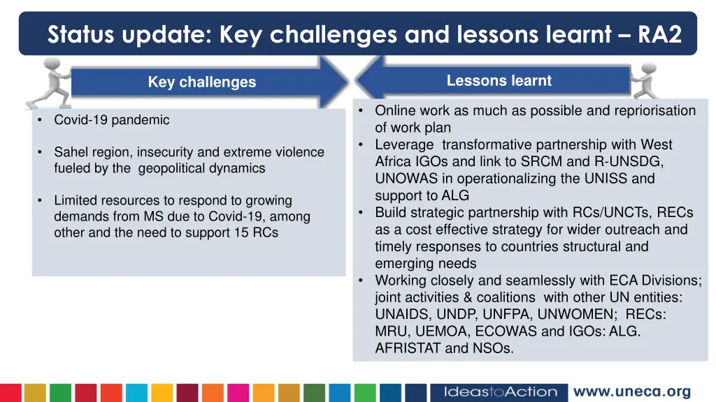 status update key challenges and lessons learnt