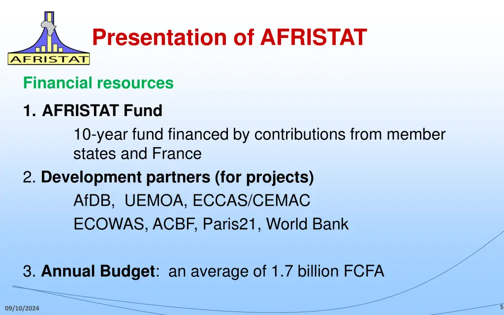 presentation of afristat 3