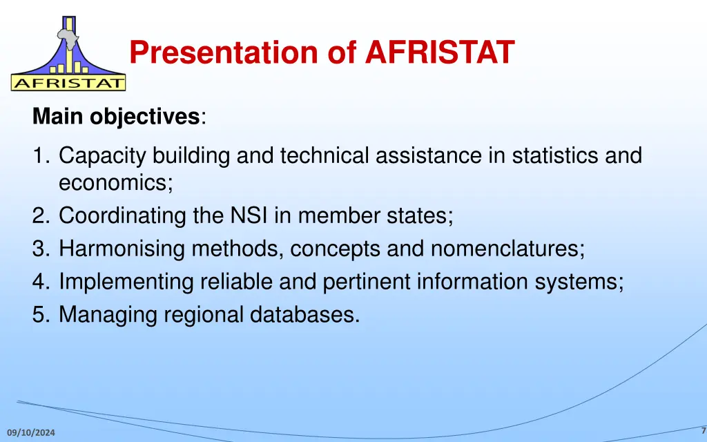 presentation of afristat 5