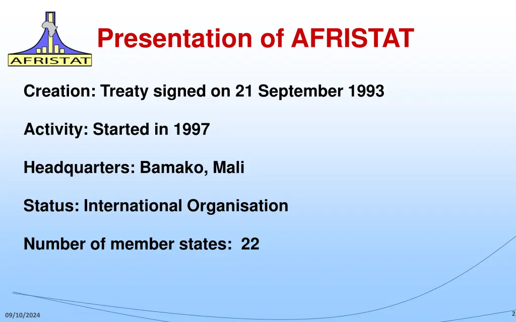 presentation of afristat