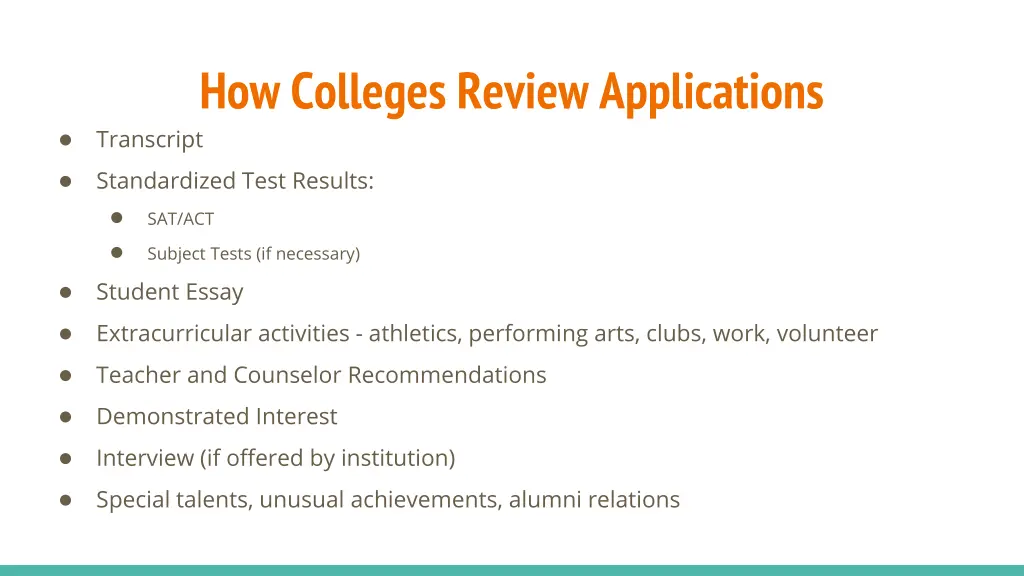 how colleges review applications transcript