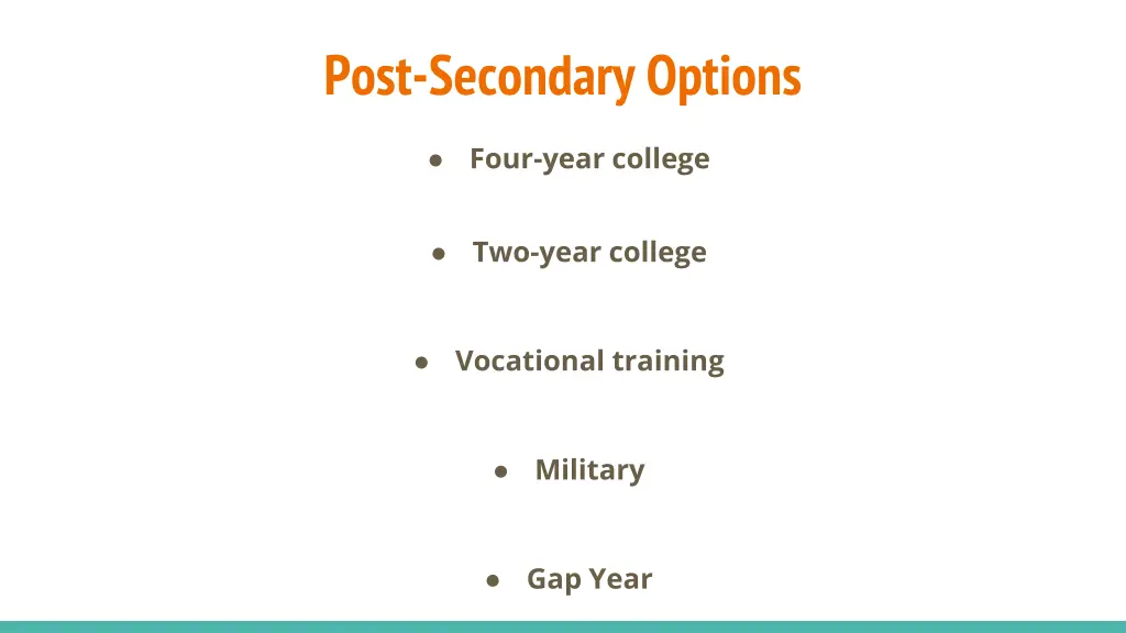 post secondary options