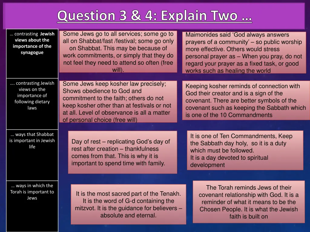 question 3 4 explain two match up question 1