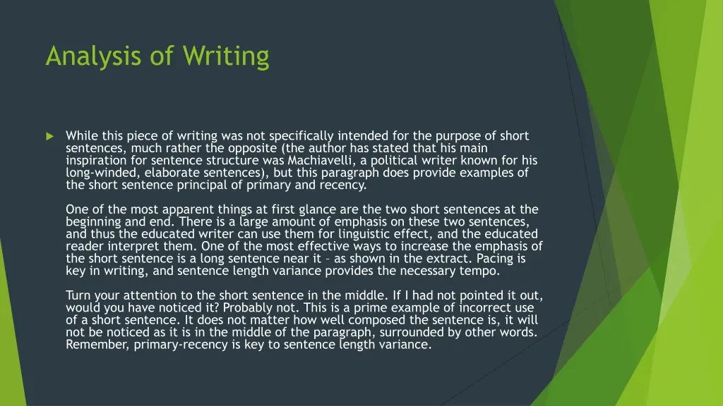 analysis of writing