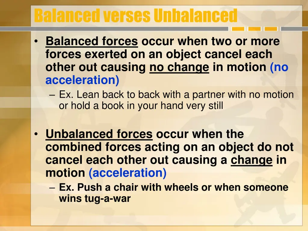 balanced verses unbalanced