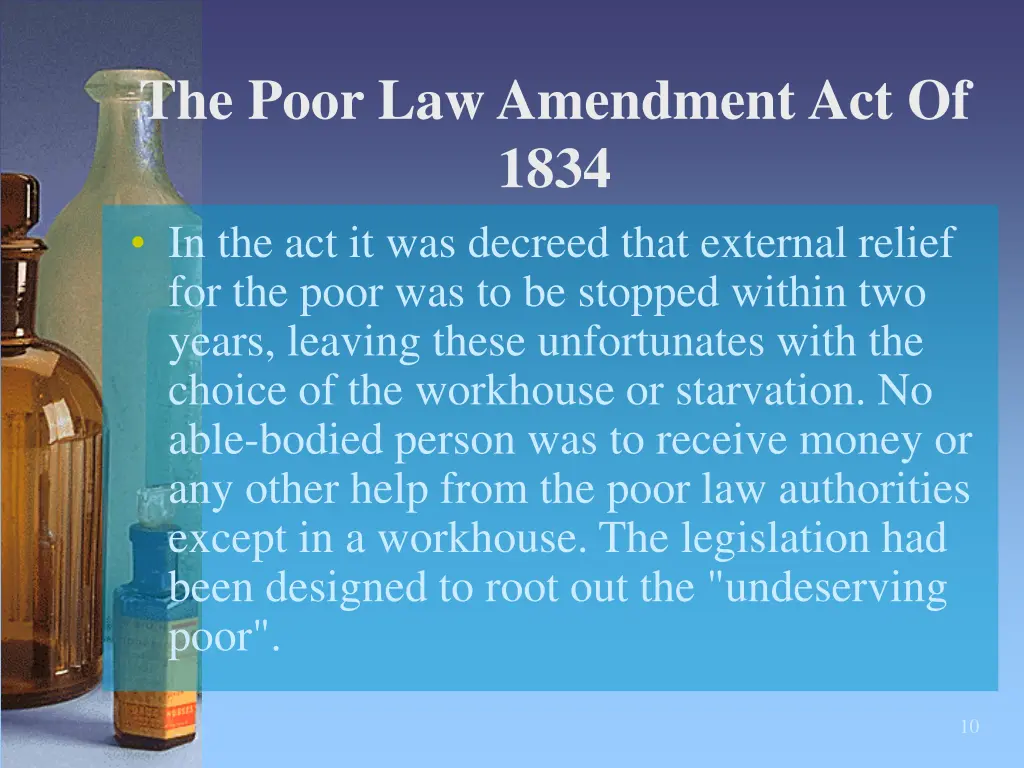 the poor law amendment act of 1834