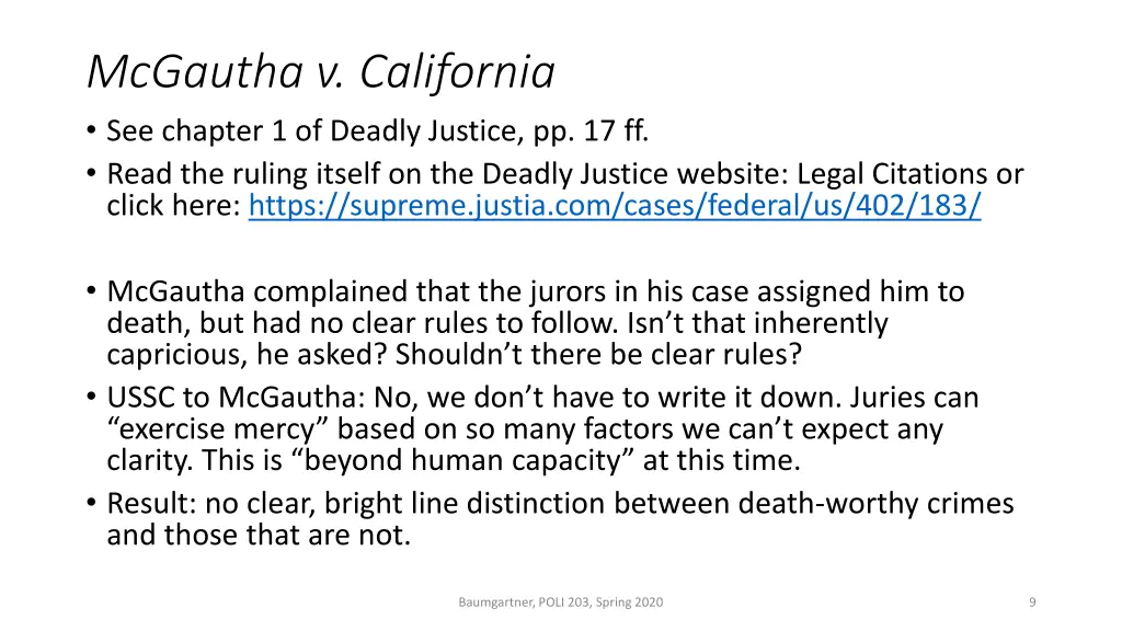 mcgautha v california see chapter 1 of deadly