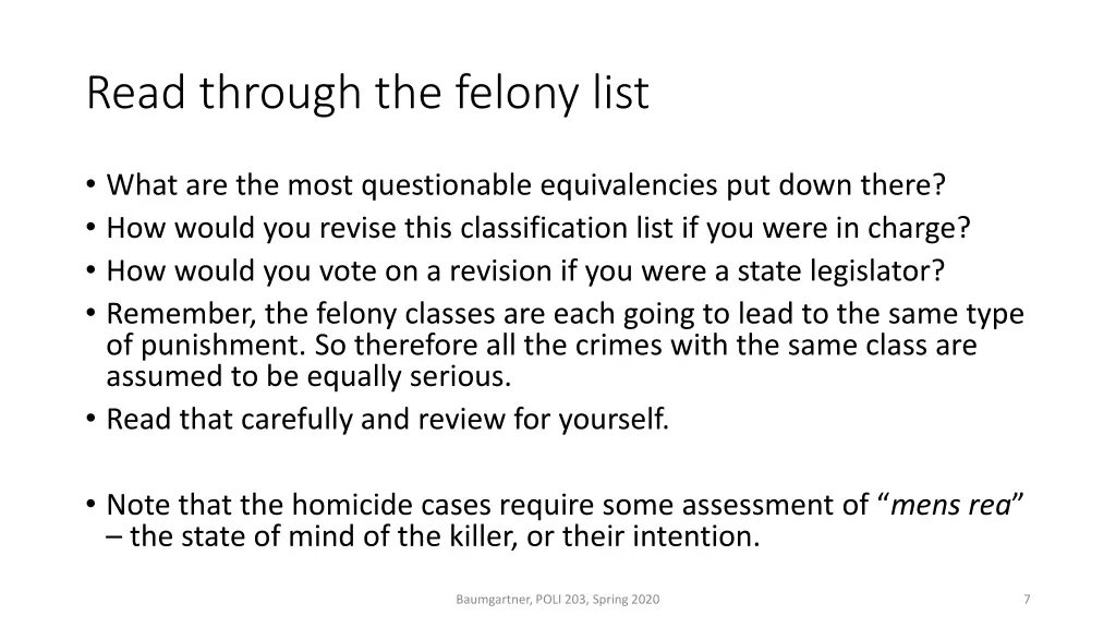 read through the felony list