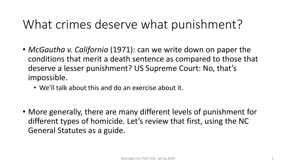 what crimes deserve what punishment