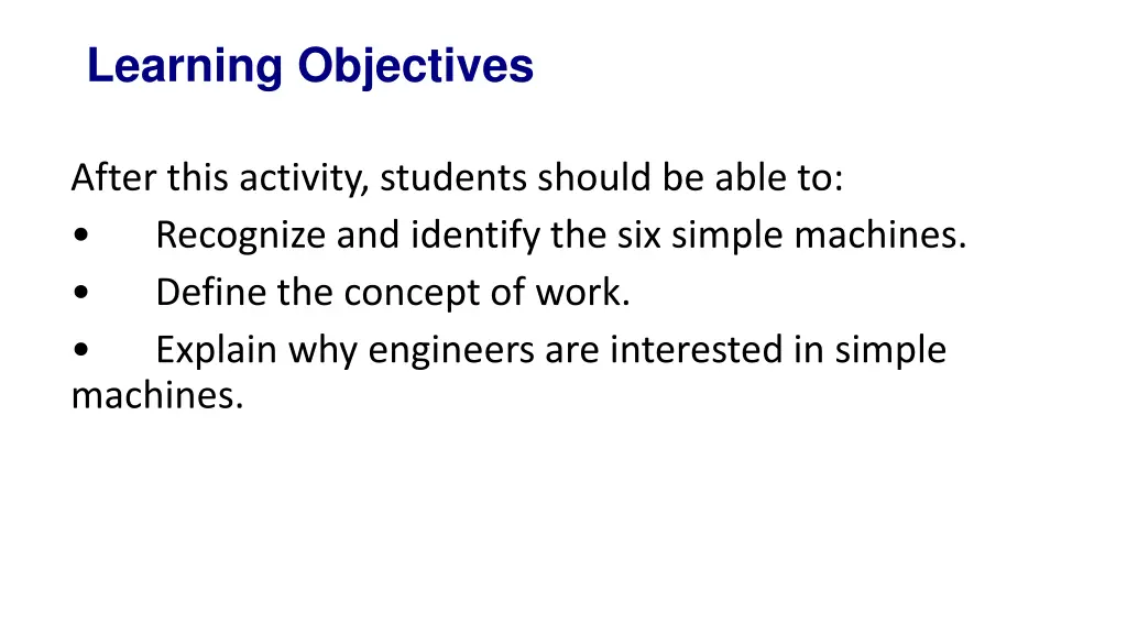 learning objectives