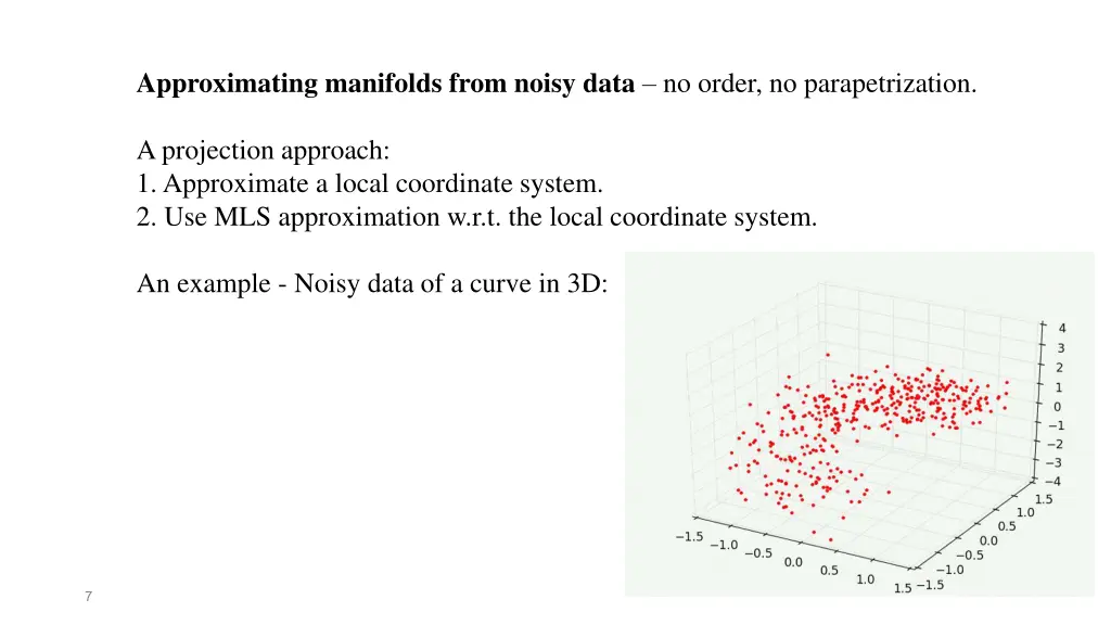 approximating manifolds from noisy data no order