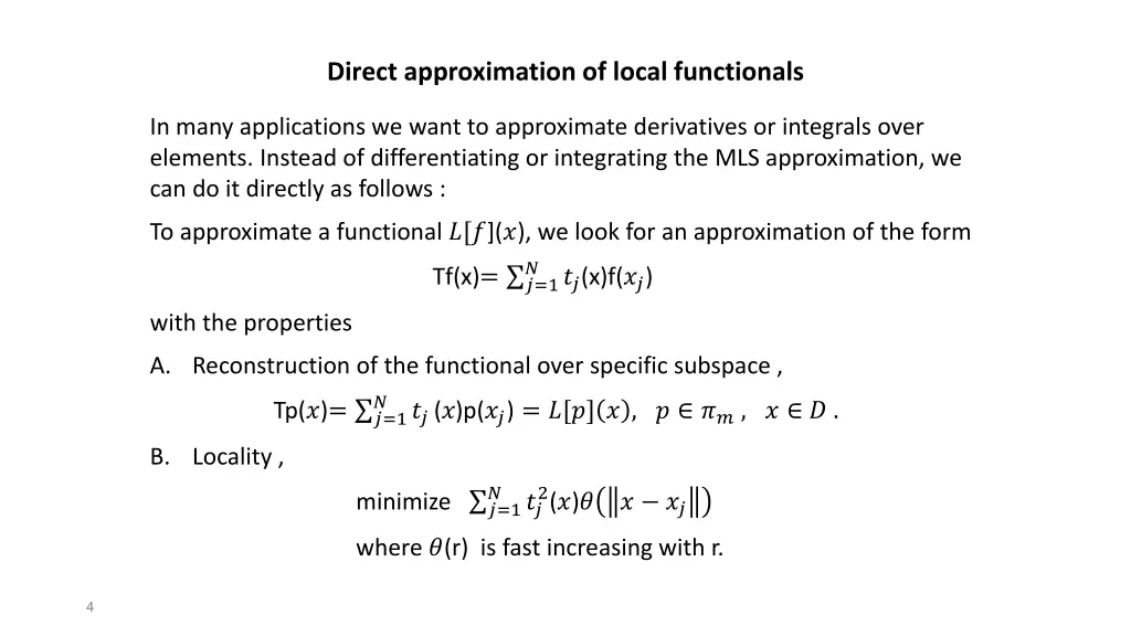 direct approximation of local functionals