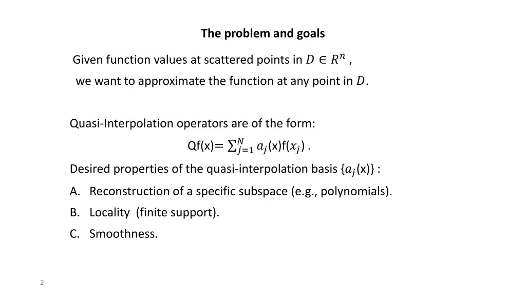 the problem and goals