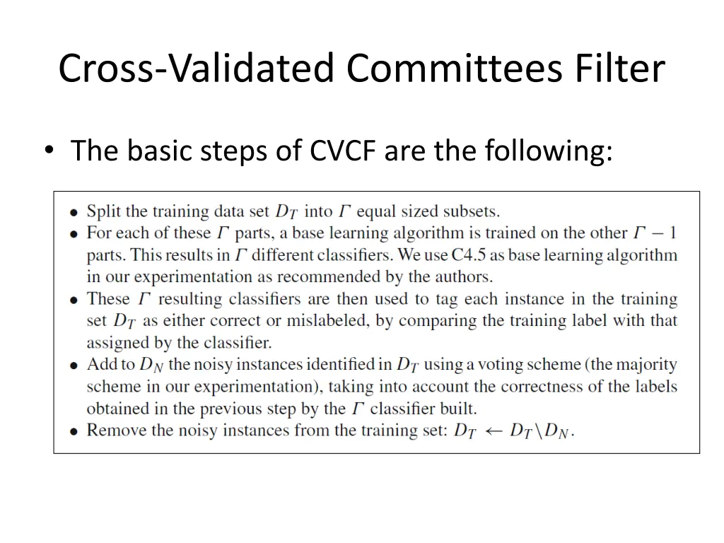 cross validated committees filter 1