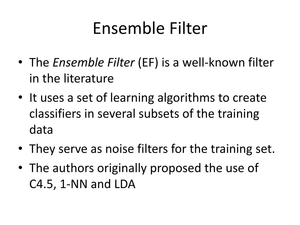 ensemble filter