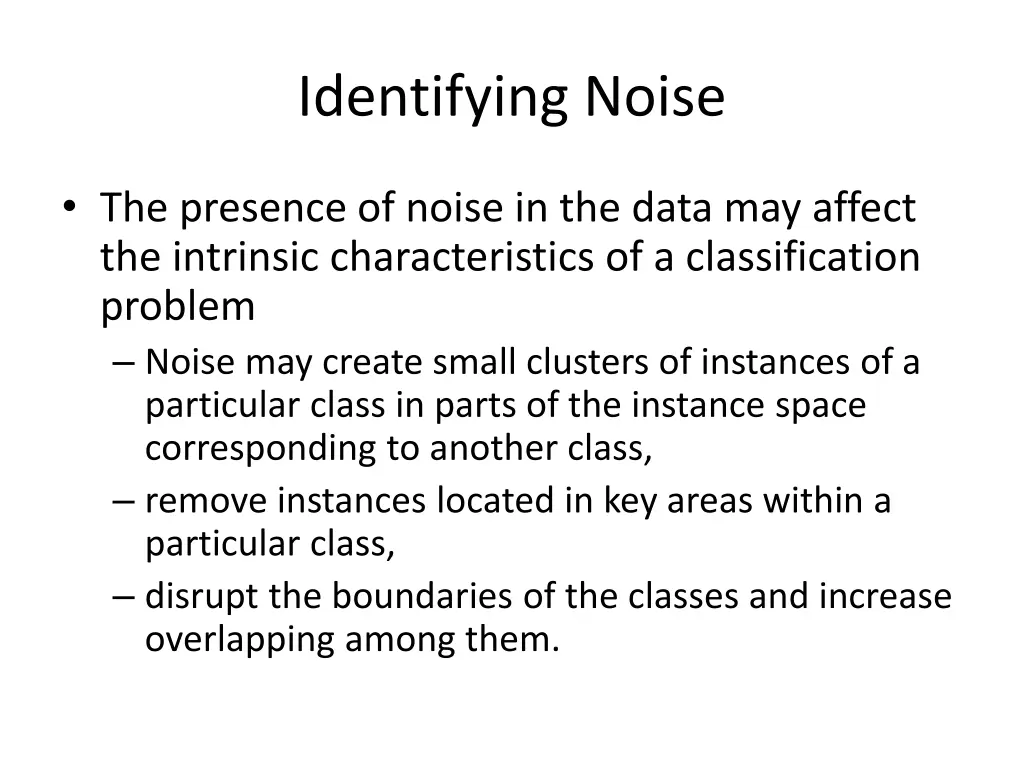 identifying noise