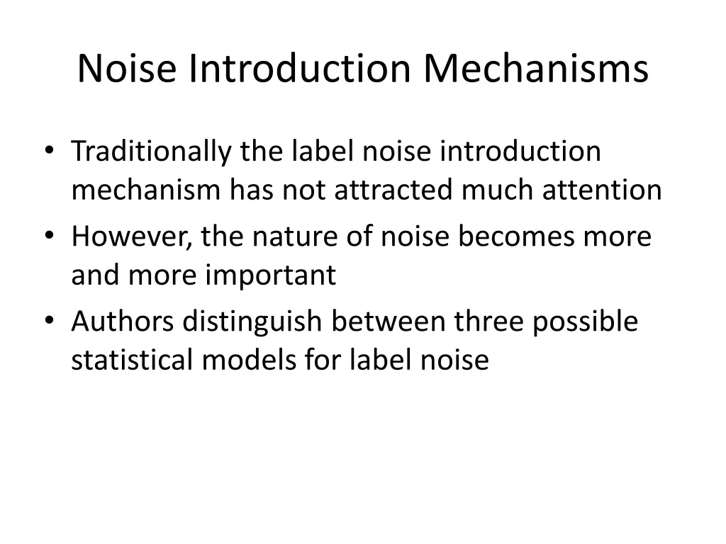 noise introduction mechanisms