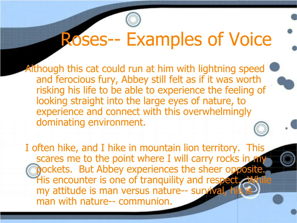 roses examples of voice