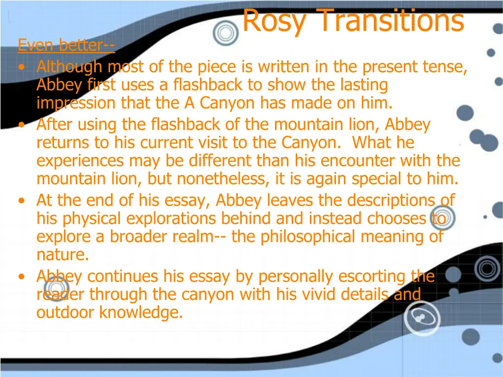 rosy transitions