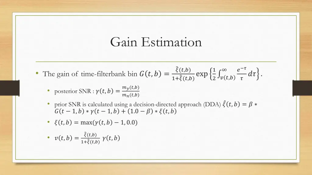 gain estimation