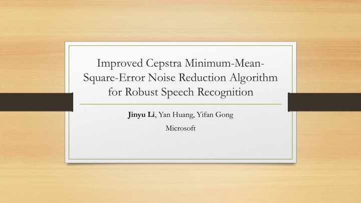 improved cepstra minimum mean square error noise