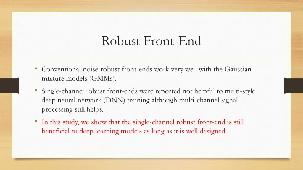 robust front end 1