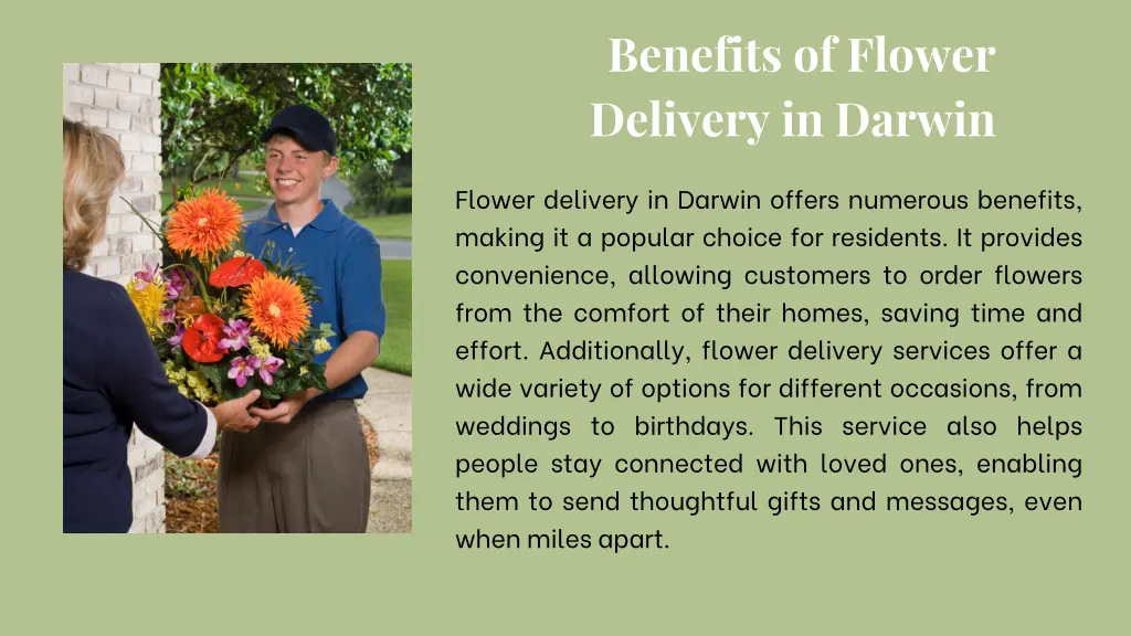 benefits of flower delivery in darwin