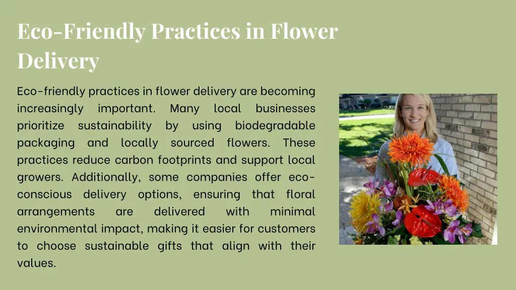 eco friendly practices in flower delivery