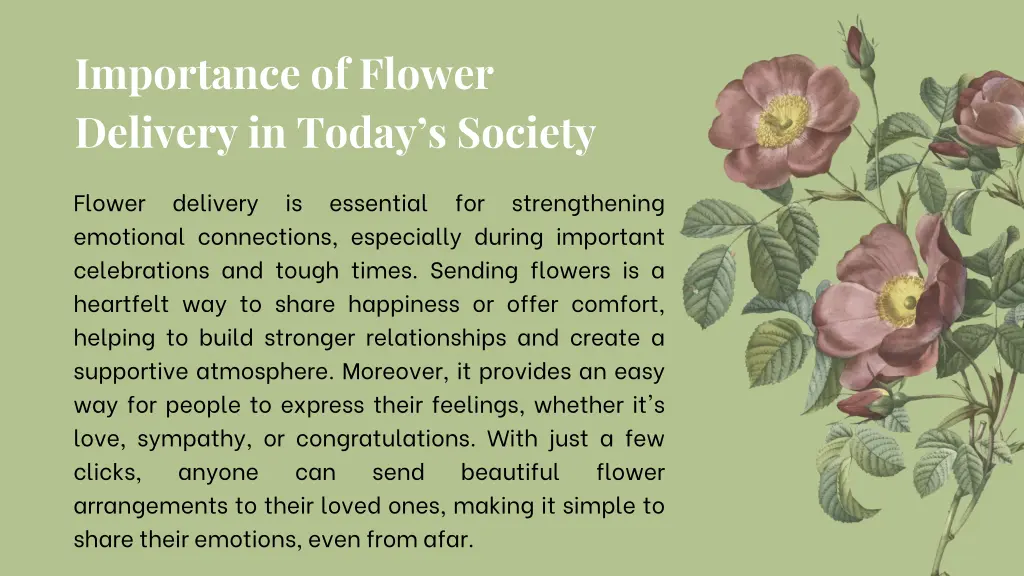 importance of flower delivery in today s society