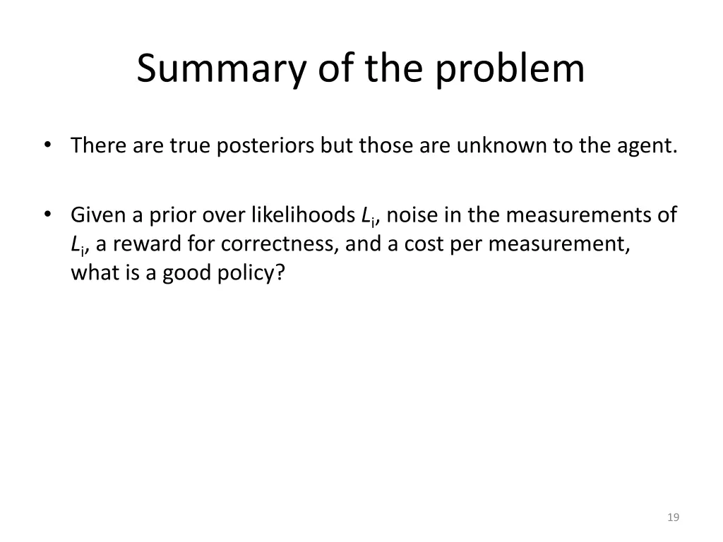 summary of the problem 1